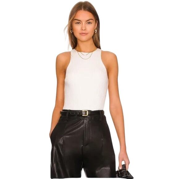 One Grey Day White Wool Bodysuit Tank - Picture 1 of 10